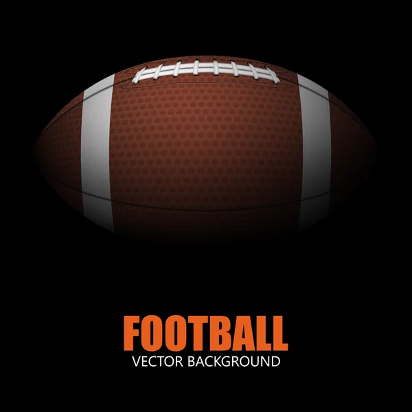 Dark background of realistic american football ball isolated. — Stock Vector