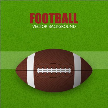 Football ball on a grass field. Vector background.  clipart