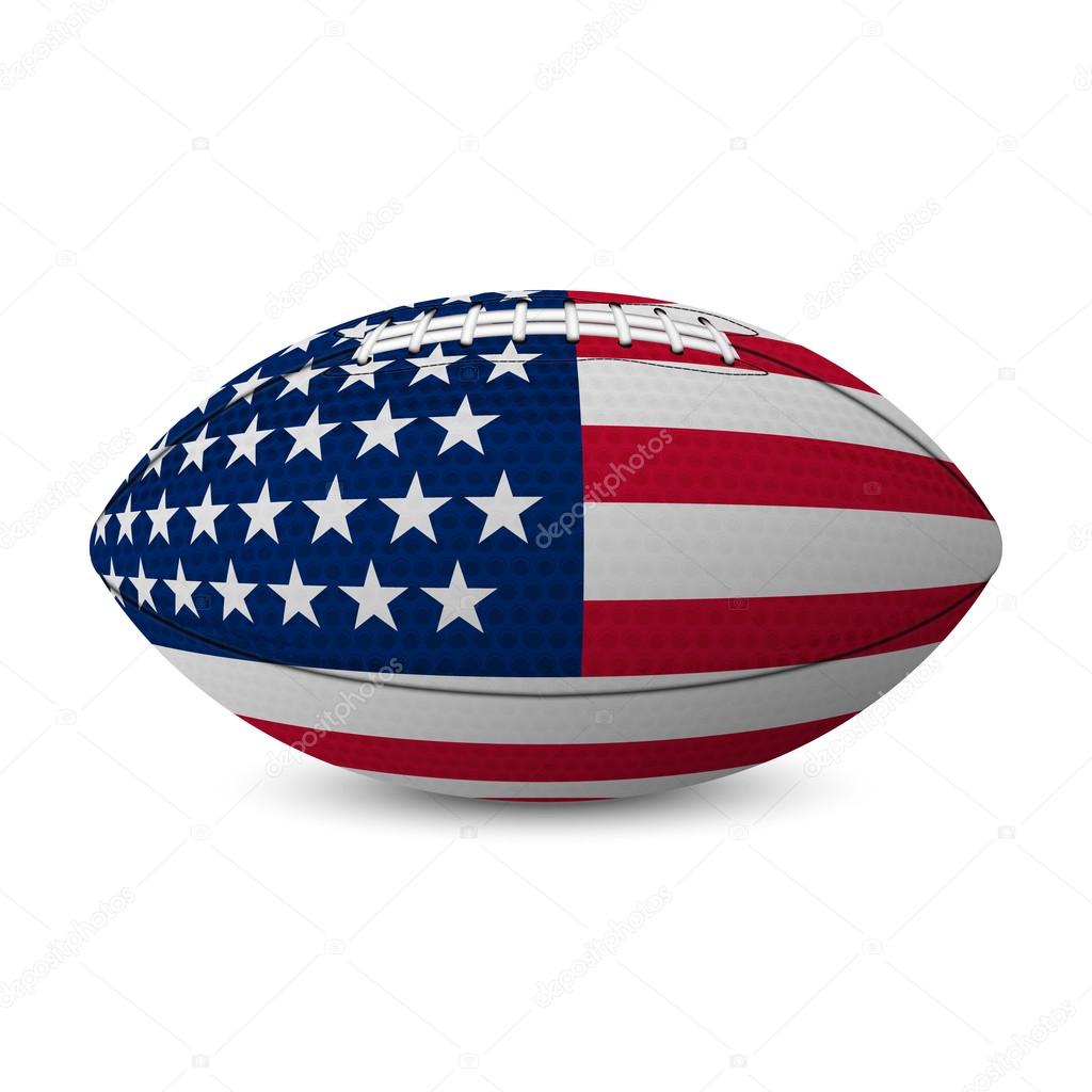 Football flag of USA isolated on white background. 
