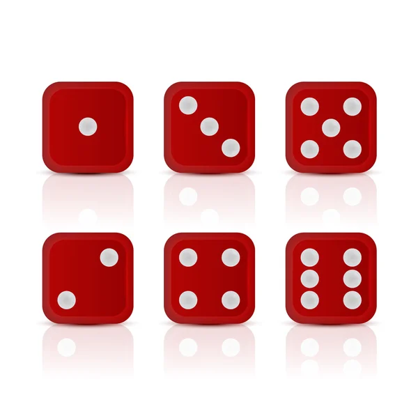 Dices per i giochicon tutti i numeri . — Vettoriale Stock