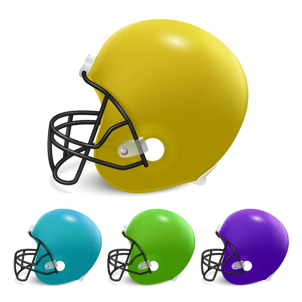 白い背景に分離されたアメリカン フットボールのヘルメット. — ストックベクタ