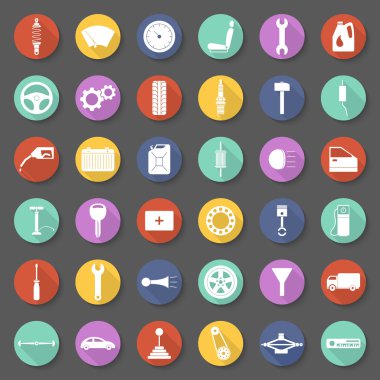 Araba parçaları Icons set