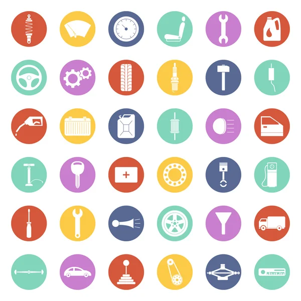 Conjunto de piezas de coches iconos — Vector de stock