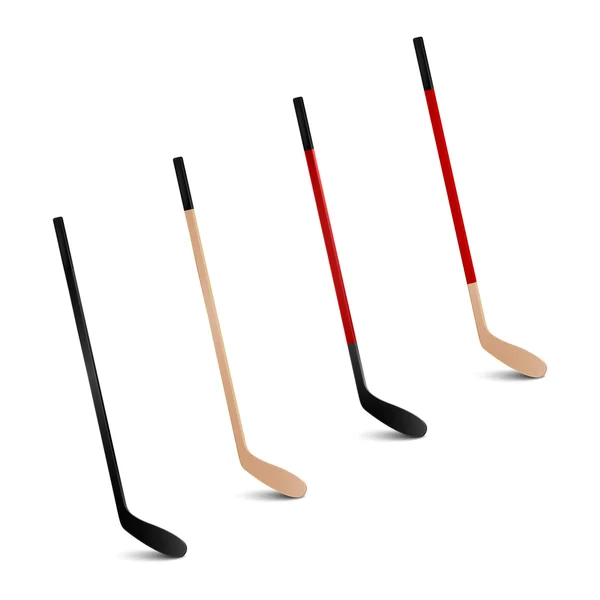 Ice hockey sticks. Vector set. — Stock Vector