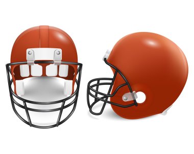 İki vektör futbol kask - ön ve yan görünüm