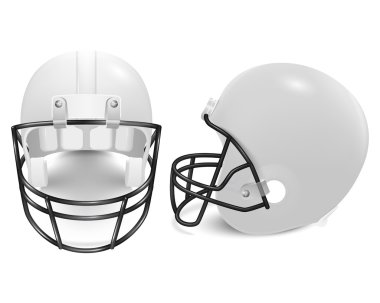 Two vector football helmets - front and side view clipart