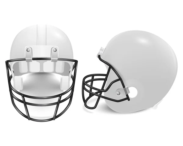 Two vector football helmets - front and side view — Stock Vector
