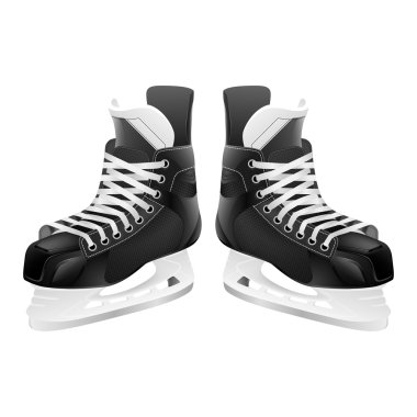 Vector ice hockey skates, isolated on white.  clipart