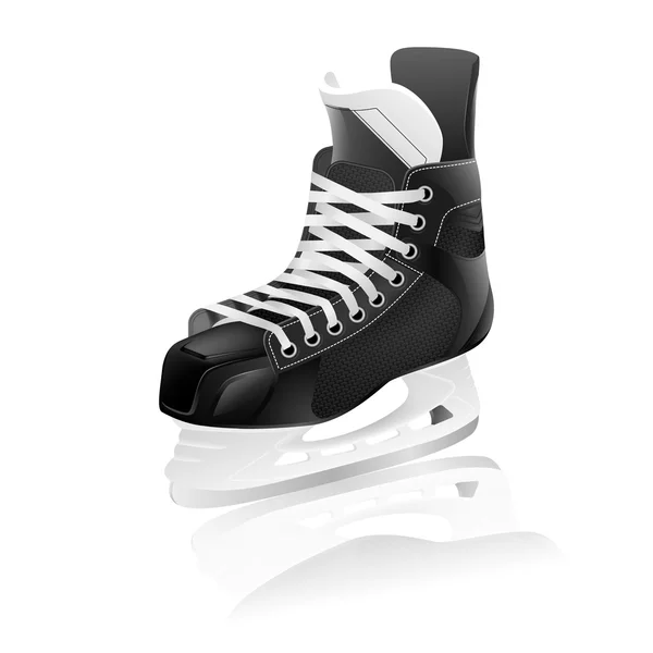 Vector ice hockey skate with reflection, isolated. — Stock Vector