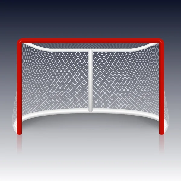 Red hockey goal, net. — Stock Vector