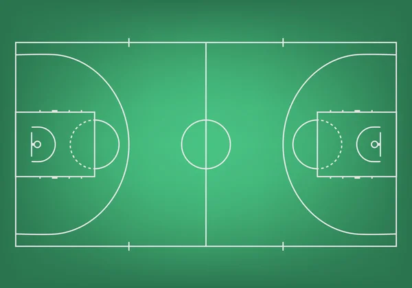 Quadra de basquete verde - vista superior . —  Vetores de Stock