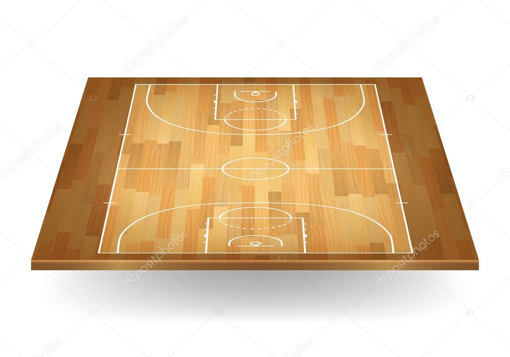 Wooden basketball court 