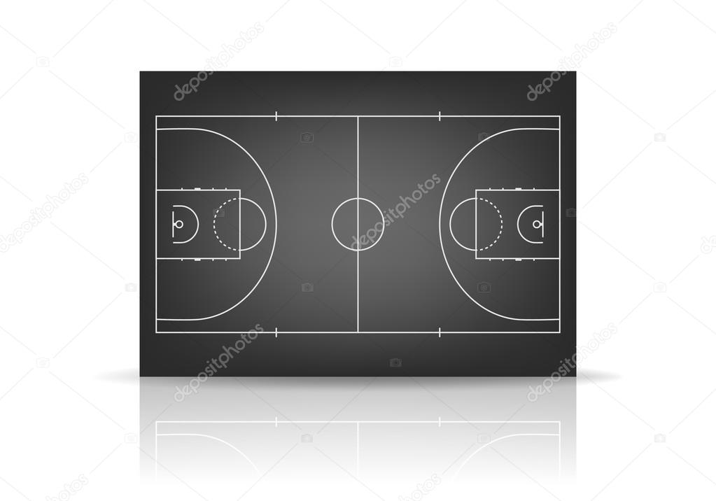 Vector black basketball court