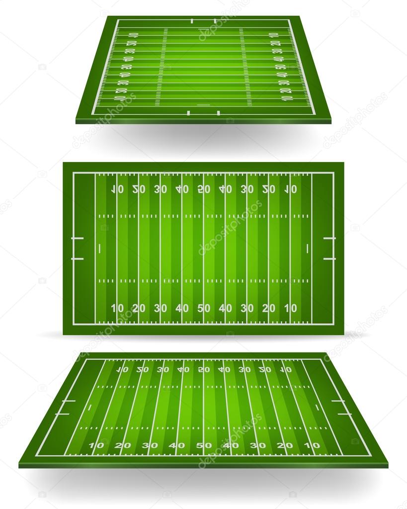 American football field with perspective