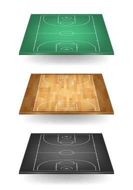 Basketbol Sahası farklı renkler kümesi
