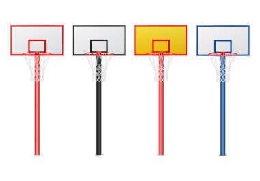 Basketbol basketbol ayarlayın. Beyaz izole. 