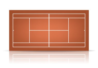 Vektör kahverengi Tenis Kortu yansıması ile