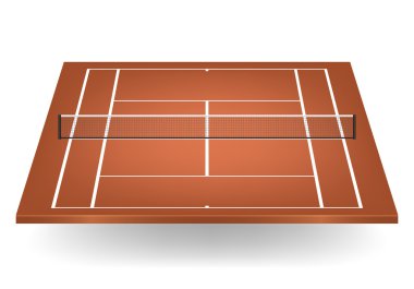 Vektör kahverengi Tenis Kortu örgü ile