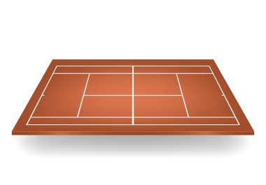 3D kahverengi Tenis Kortu vektör