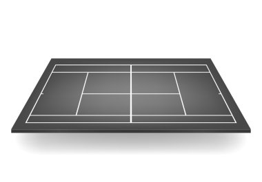 Vector 3d black tennis court vector