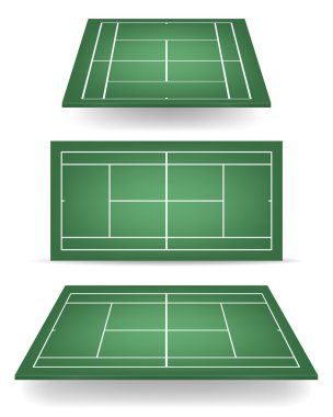 Yeşil tenis kortları bakış açısı ile kümesi