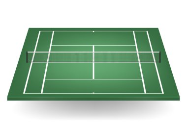 Vektör yeşil Tenis Kortu örgü ile