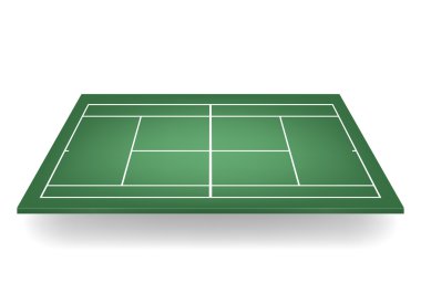 3D yeşil Tenis Kortu vektör