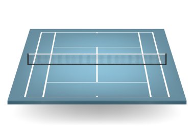 Vektör mavi Tenis Kortu örgü ile