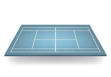 Vektör 3d mavi Tenis Kortu