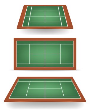 Bileşimli tenis kortları bakış açısı ile kümesi