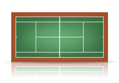 Vektör bileşimli Tenis Kortu yansıması ile