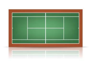 Vector combinated tennis court with reflection clipart