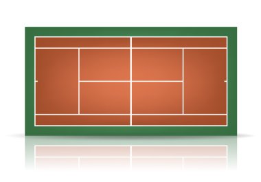 Vektör bileşimli Tenis Kortu yansıması ile