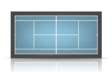 Vector combinated tennis court with reflection vector