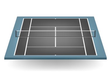 Vector combinated tennis court with netting clipart