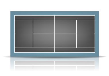 Vector combinated tennis court with reflection vector