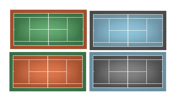 Conjunto de pistas de tenis combinadas — Archivo Imágenes Vectoriales