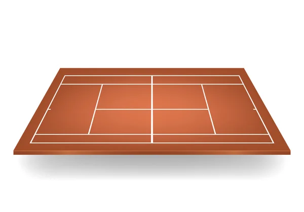 Vector 3d cancha de tenis marrón — Archivo Imágenes Vectoriales