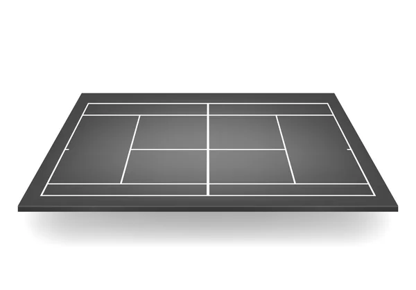 Vector 3d pista de tenis negro — Vector de stock