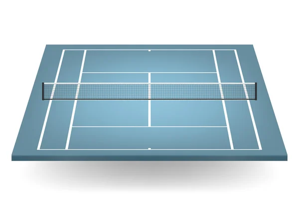 Vector quadra de tênis azul com rede — Vetor de Stock