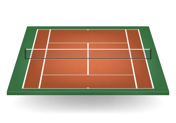 Vector combinado de pista de tenis con red — Vector de stock