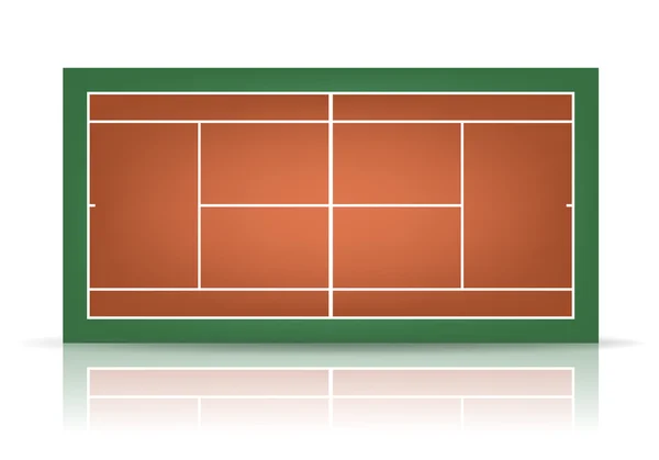Vector combinado de pista de tenis con reflexión — Vector de stock