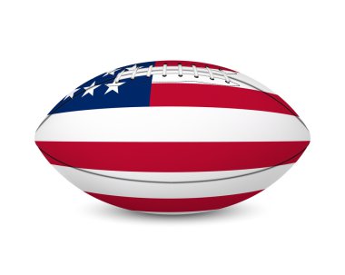 Futbol beyaz izole ABD bayrağı ile