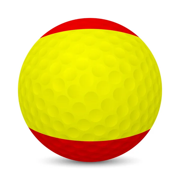 Golf ball with flag of Spain, isolated on white — Stock Vector