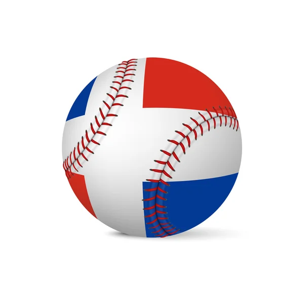 Baseball with flag of Dominican Republic, isolated on white — Stock Vector