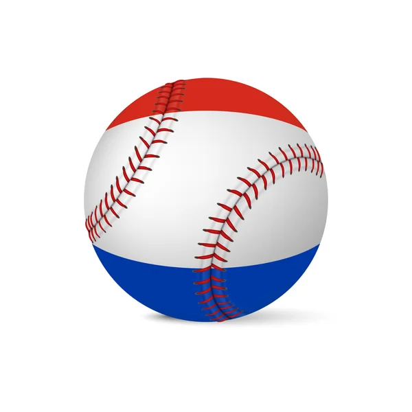 Beisebol com bandeira da Holanda, isolado em branco — Vetor de Stock