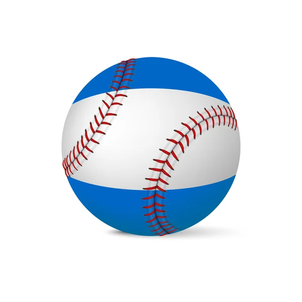 Baseball with flag of Nicaragua, isolated on white — Stock Vector