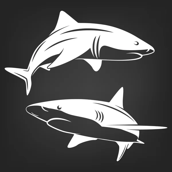 Stylisé deux requins — Image vectorielle