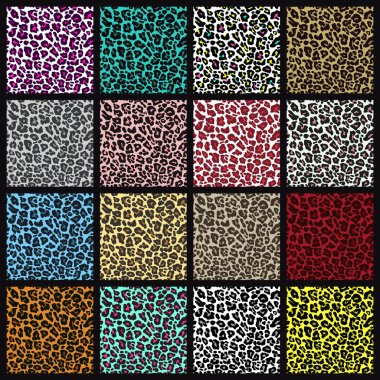 Set of leopard seamless patterns