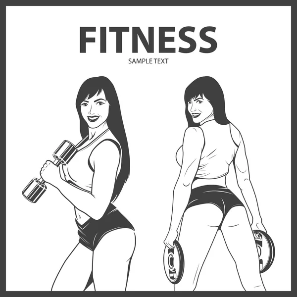 Mulher Fitness — Vetor de Stock